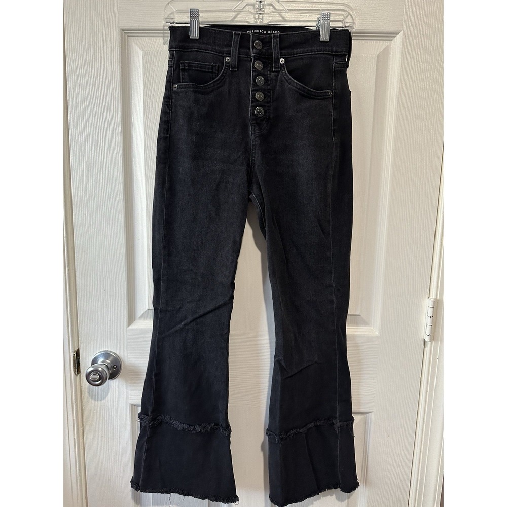 veronica beard Jeans carson ankle flare High Rise Black 26